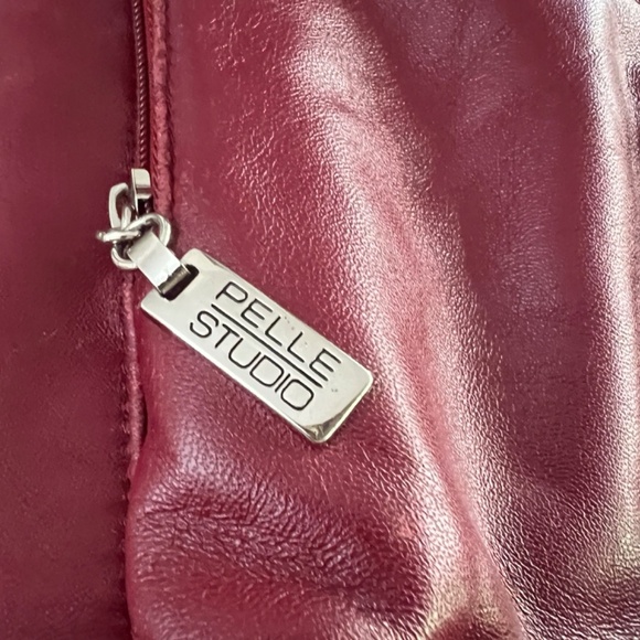 Pelle Studio Wilson\'s Leather Deep Red Backpack Adj. Straps Roomy Interior